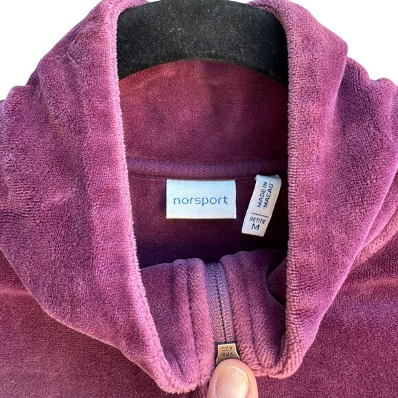Norsport Vintage 90s Womens Purple Velour Tracksuit Set Jacket & Pants Petite M - Picture 5 of 12